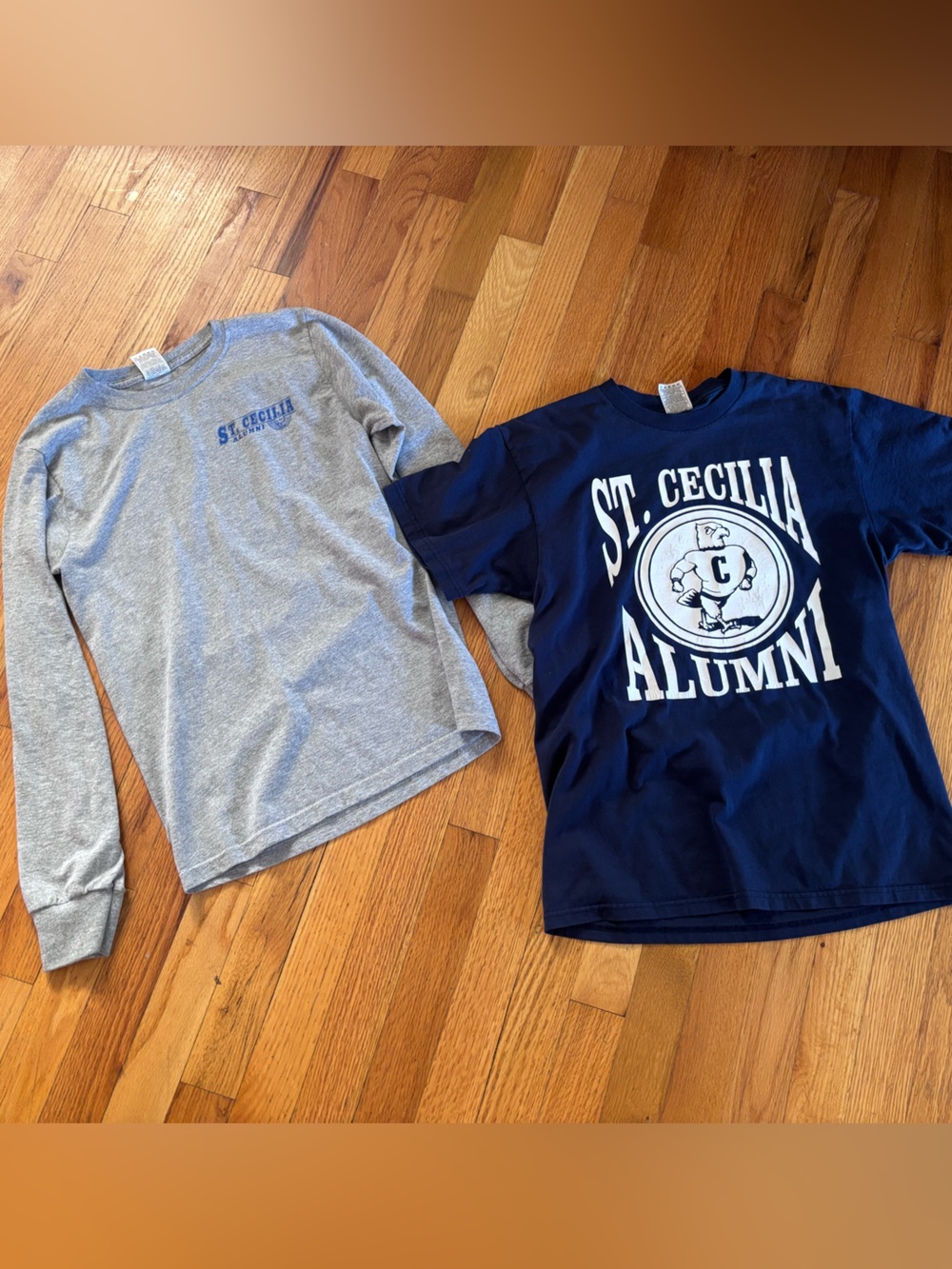 Fruit of the Loom Navy Graphic Tee & Gray Long-Sleeve Top